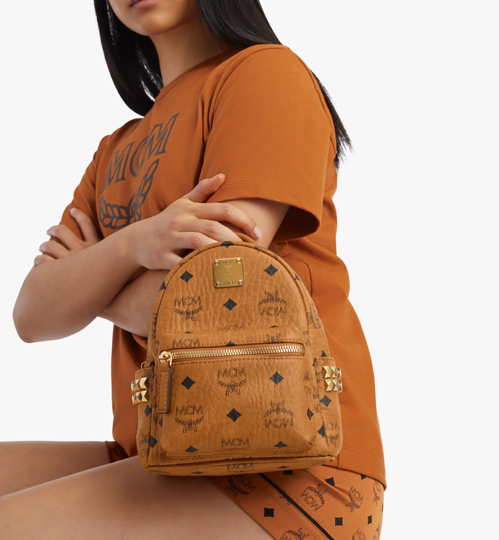 Balo MCM Stark Studs Backpack Visetos Cognac MMKAAVE13CO001 - Ảnh 5