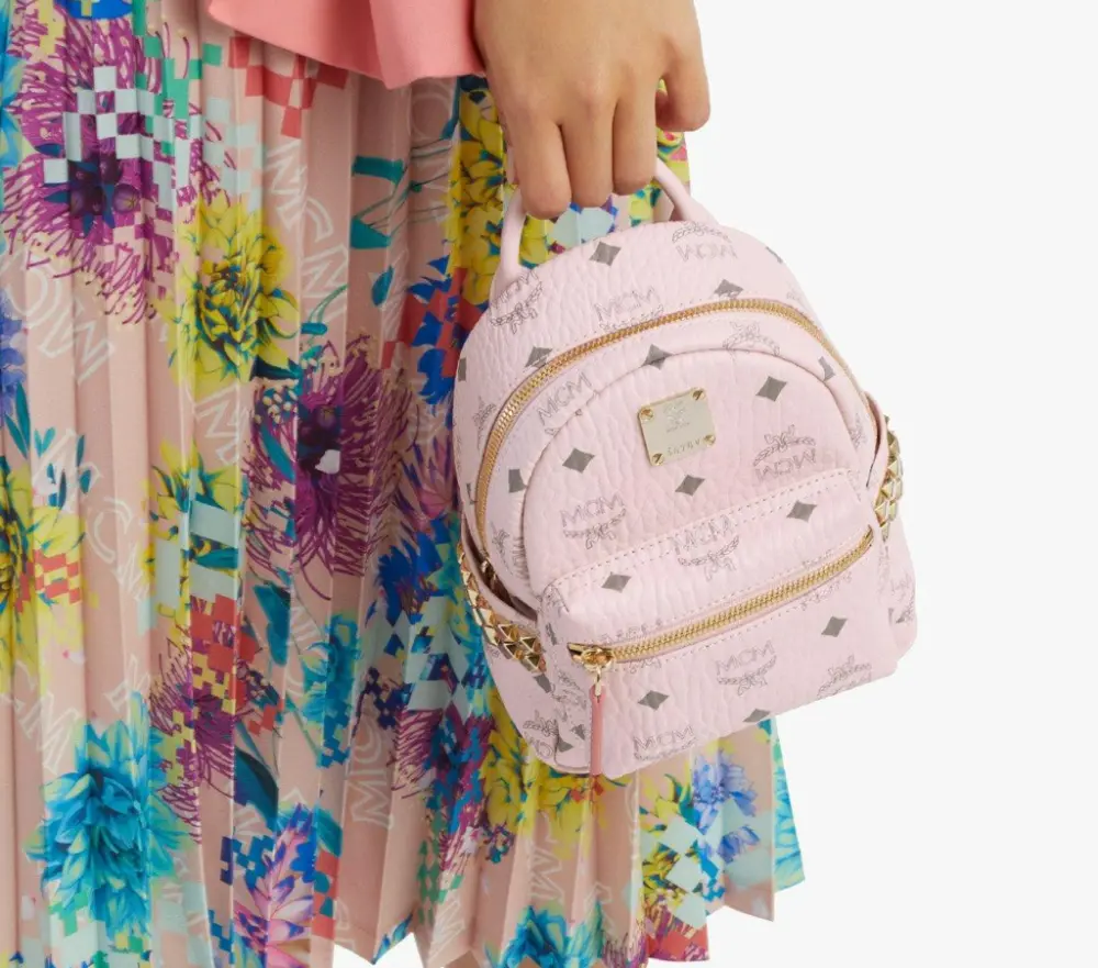 Alternative view of Balo MCM Stark Studs Backpack Visetos 'Pink' MMKAAVE13QH001