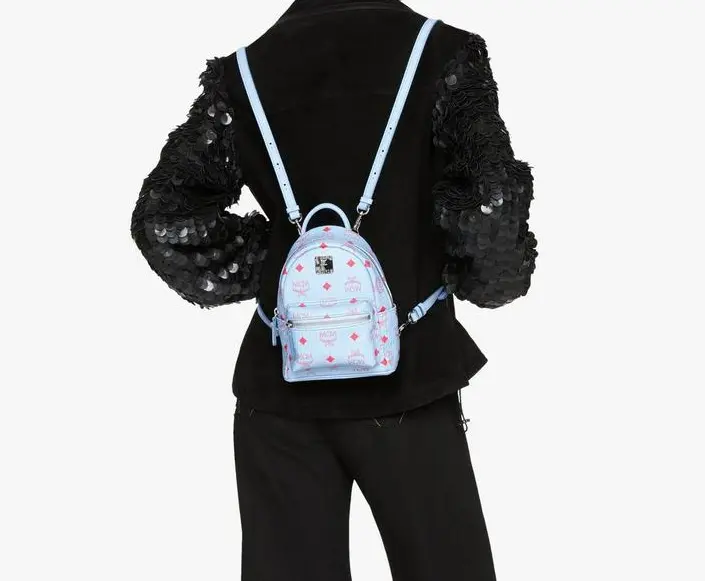 Alternative view of Balo MCM Stark Backpack Visetos 'Blue' MMKASVE14H2001
