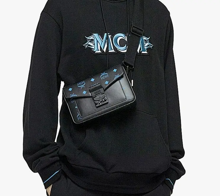 Alternative view of Túi MCM Millie Crossbody Splash Logo 'Black Blue' MMRBASX05H9001
