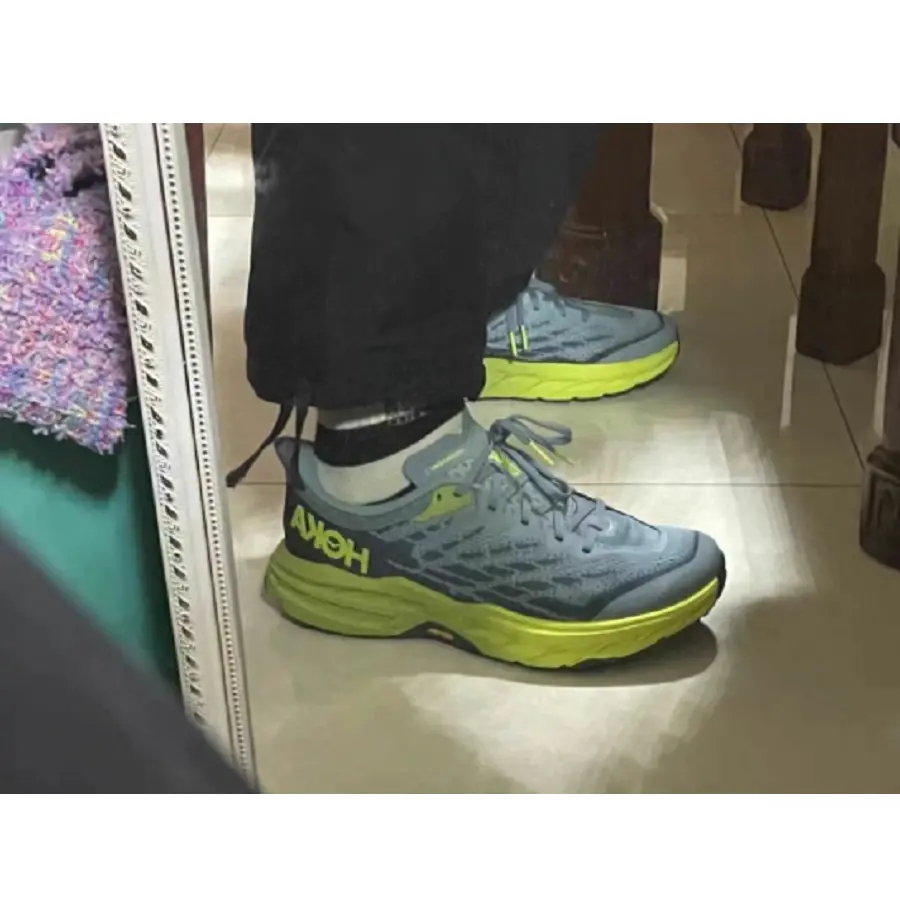 Giày Hoka One One Speedgoat 5 Stone Blue Dark Citron 1123157-SBDCT - Ảnh 3