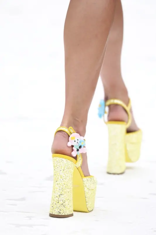 Giày Cao Gót Moschino High Glitter Platform 'Yellow' MA1611EC0EMJN400 - Ảnh 4