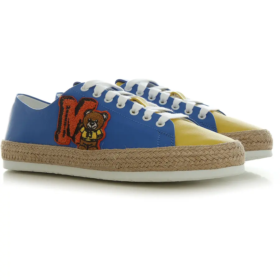 Alternative view of Giày Moschino Varsity Teddy Bear Calfskin 'Bluette' MB10313G0EGA140A