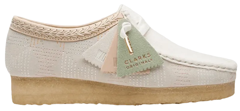 Giày Clarks Wallabee Cup 'Off White Textile' 261-66218
