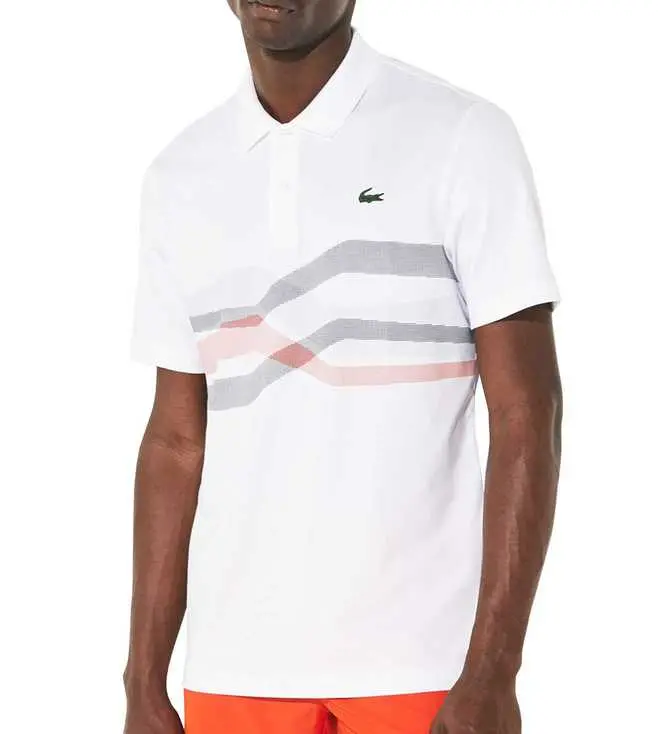 Alternative view of Áo Lacoste Men's SPORT Graphic Breathable Golf Polo SWX White Navy DH4761