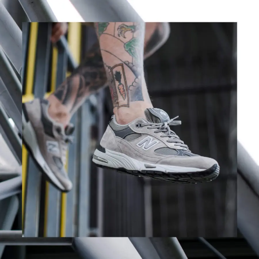 Alternative view of Giày New Balance 991 ‘Grey White’ M991GL