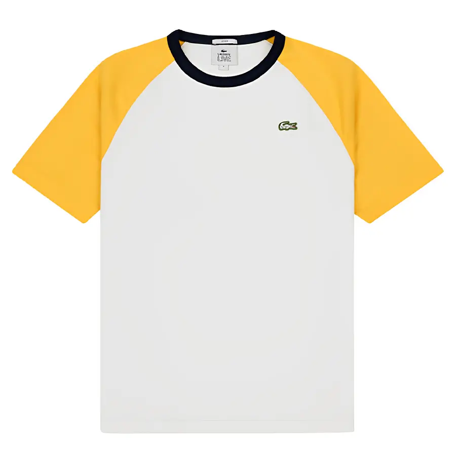 Áo Lacoste Crew Neck Colourblock White Yellow Black TH3759-8XK