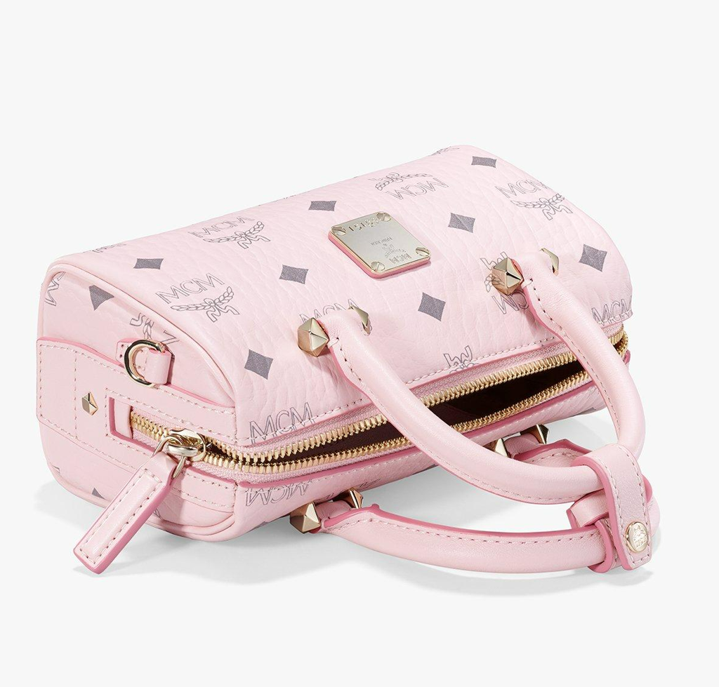 Túi MCM Essential Boston Bag Visetos Small 'Pink' MWBAASE03QH001 - Ảnh 4