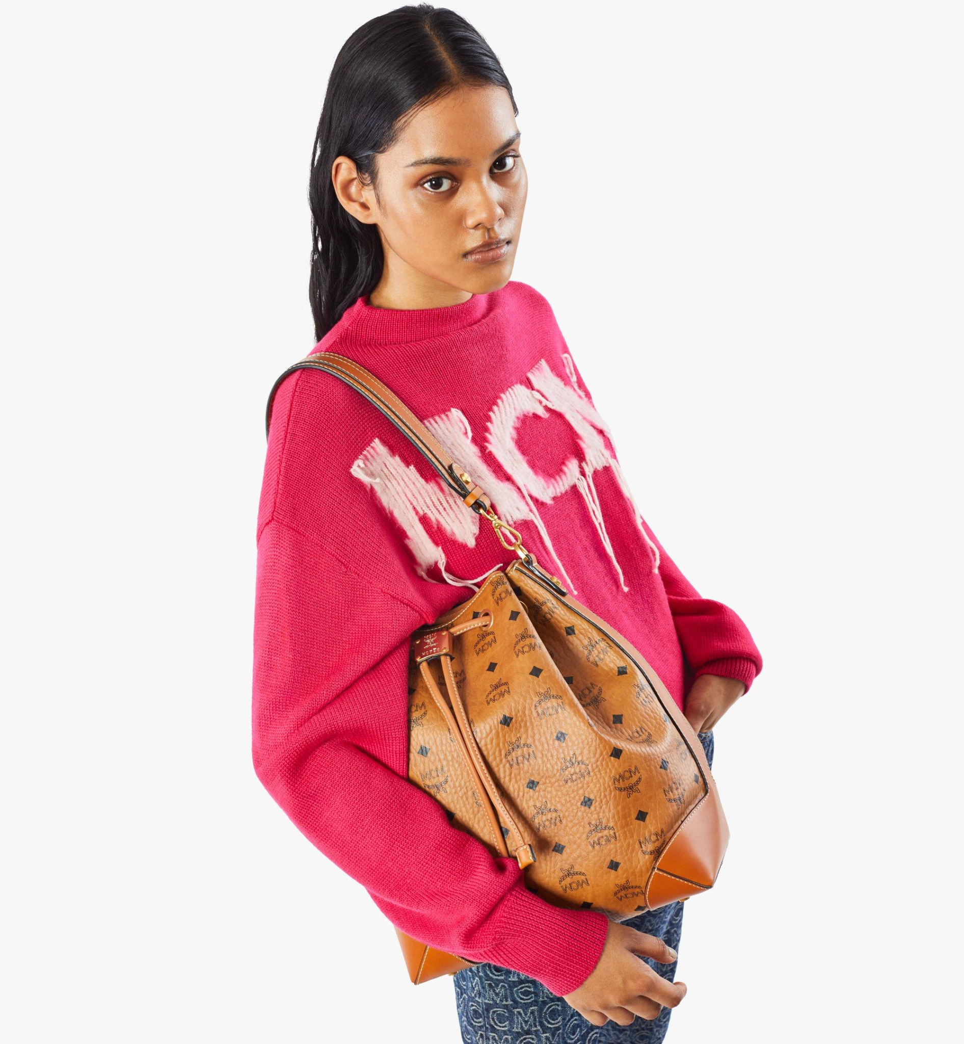 Túi MCM Soft Berlin Drawstring Bag Cognac MWDAABF01CO001 - Ảnh 5