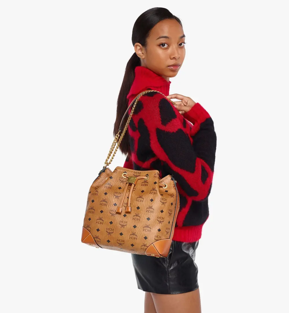 Túi MCM Soft Berlin Drawstring Bag 'Cognac' MWDAABF02CO001 - Ảnh 3