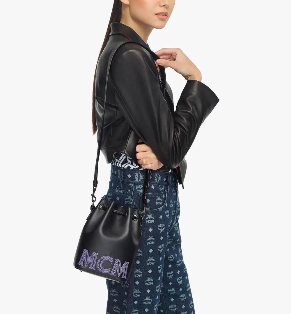 Túi MCM Drawstring Bag in Chain Leather MWDCSSX02BK001 - Ảnh 3