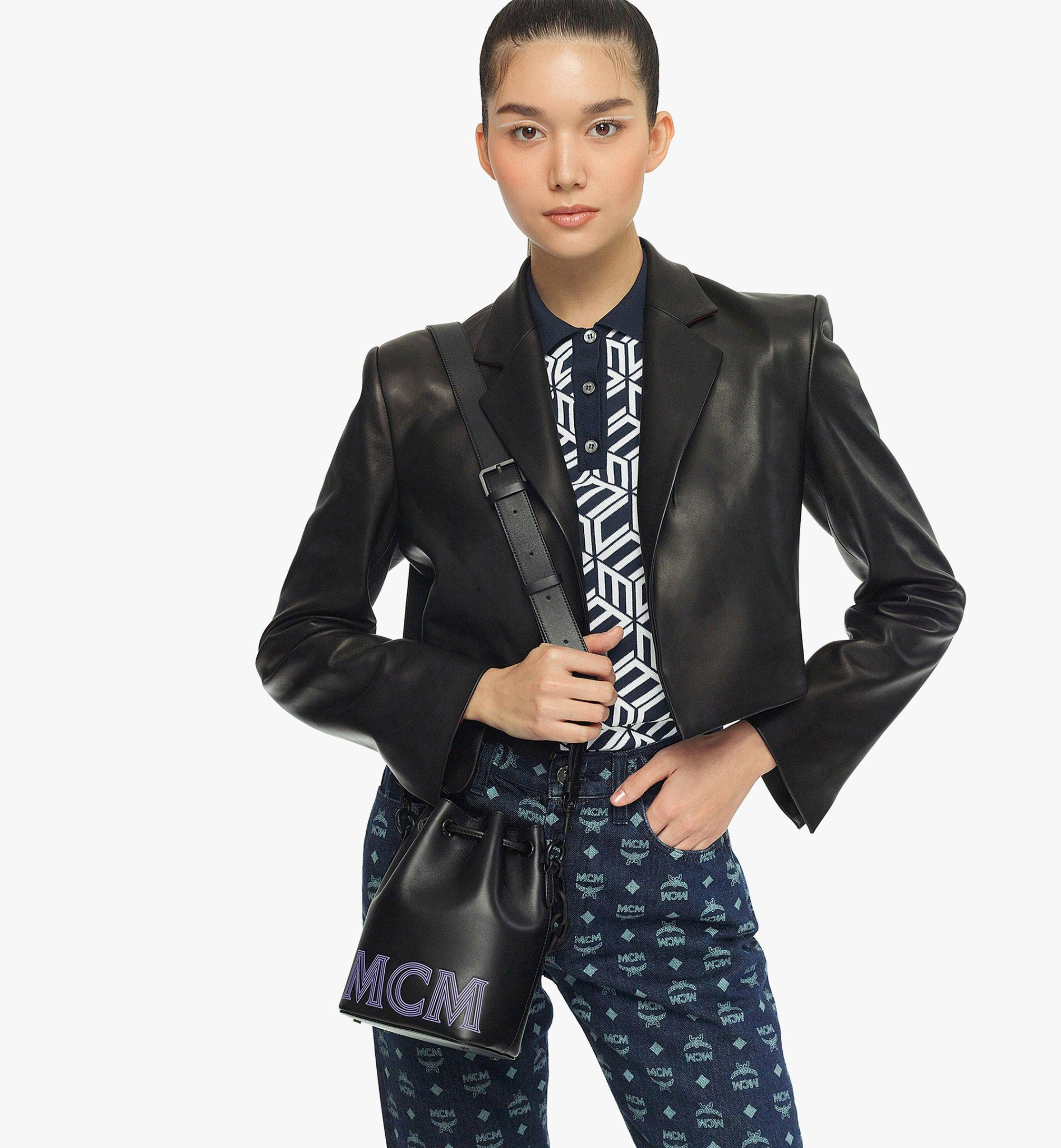 Túi MCM Drawstring Bag in Chain Leather MWDCSSX02BK001 - Ảnh 4