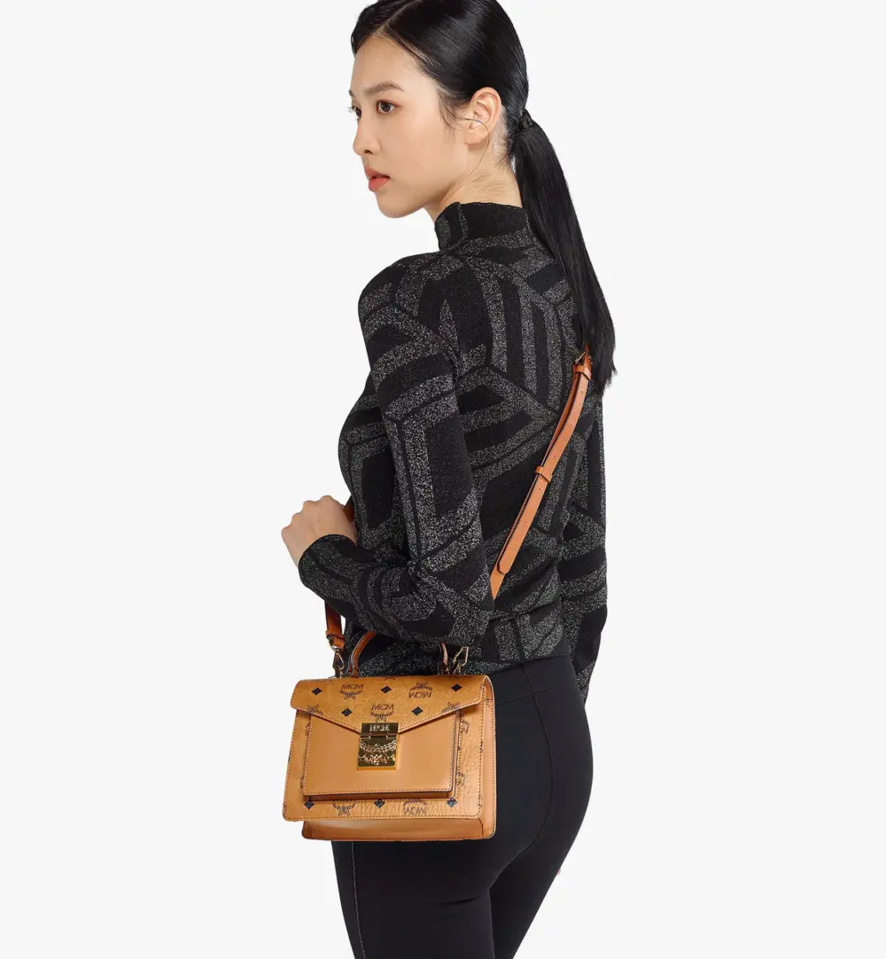 Túi MCM Patricia Satchel In Visetos 'Cognac' MWEAAPA02CO001 - Ảnh 5