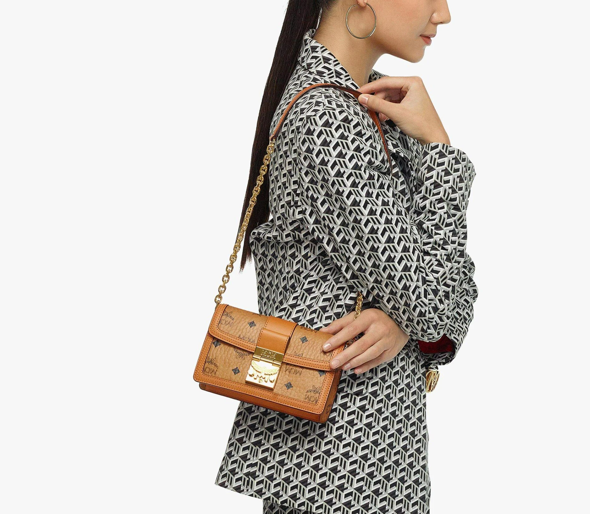 Túi MCM mini Gretl Crossbody In Visetos 'Cognac' MWRBAWO05CO001 - Ảnh 3