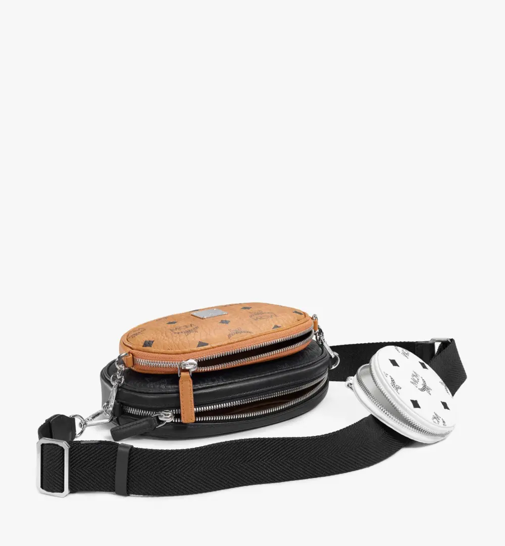 Túi MCM Essential Pouch Original Black White MWRBSSE01BW001 - Ảnh 3