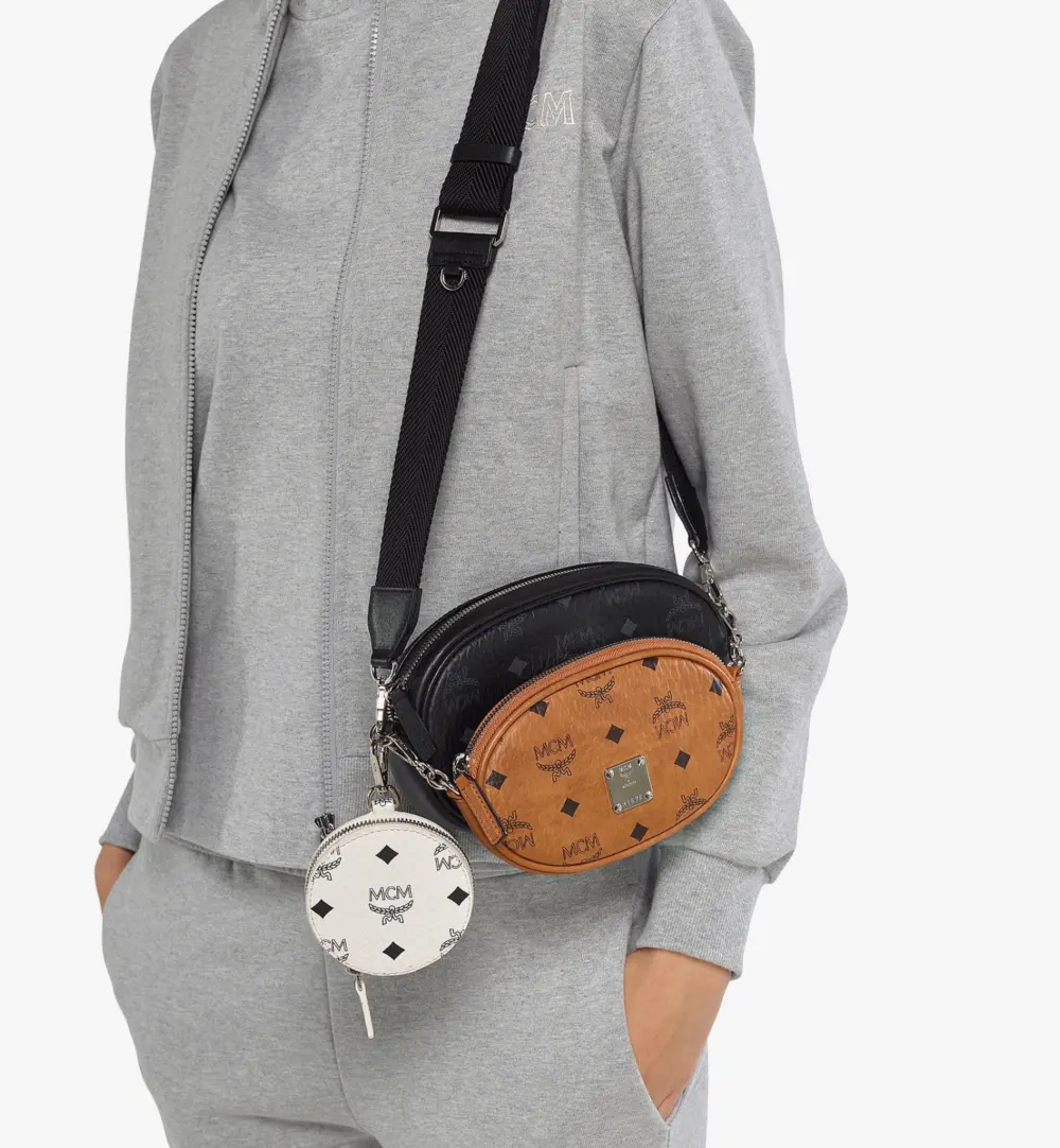 Túi MCM Essential Pouch Original Black White MWRBSSE01BW001 - Ảnh 5