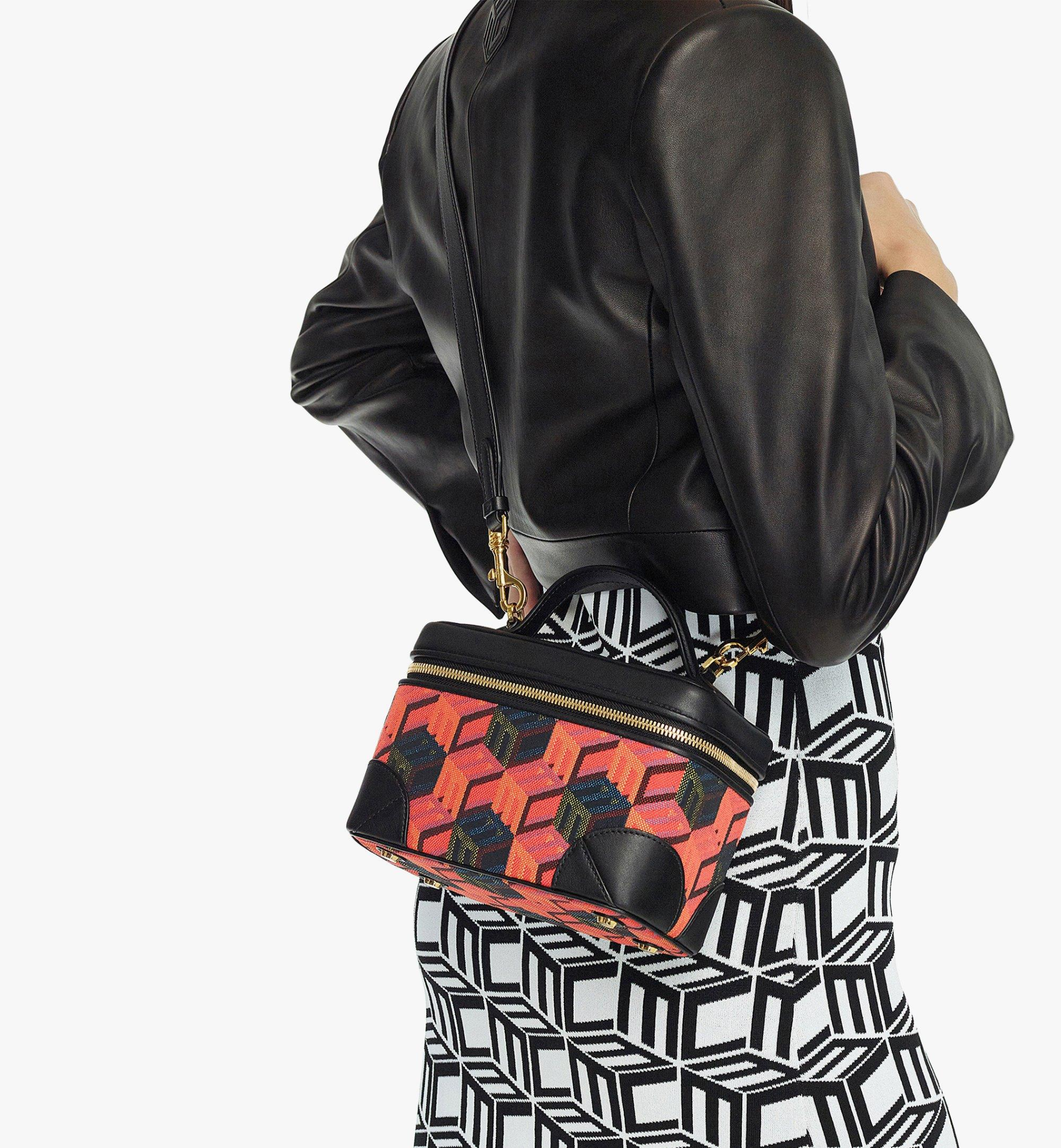 Túi MCM Rockstar Vanity Case in Cubic Monogram Jacquard MWRCSCK02MT001 - Ảnh 4