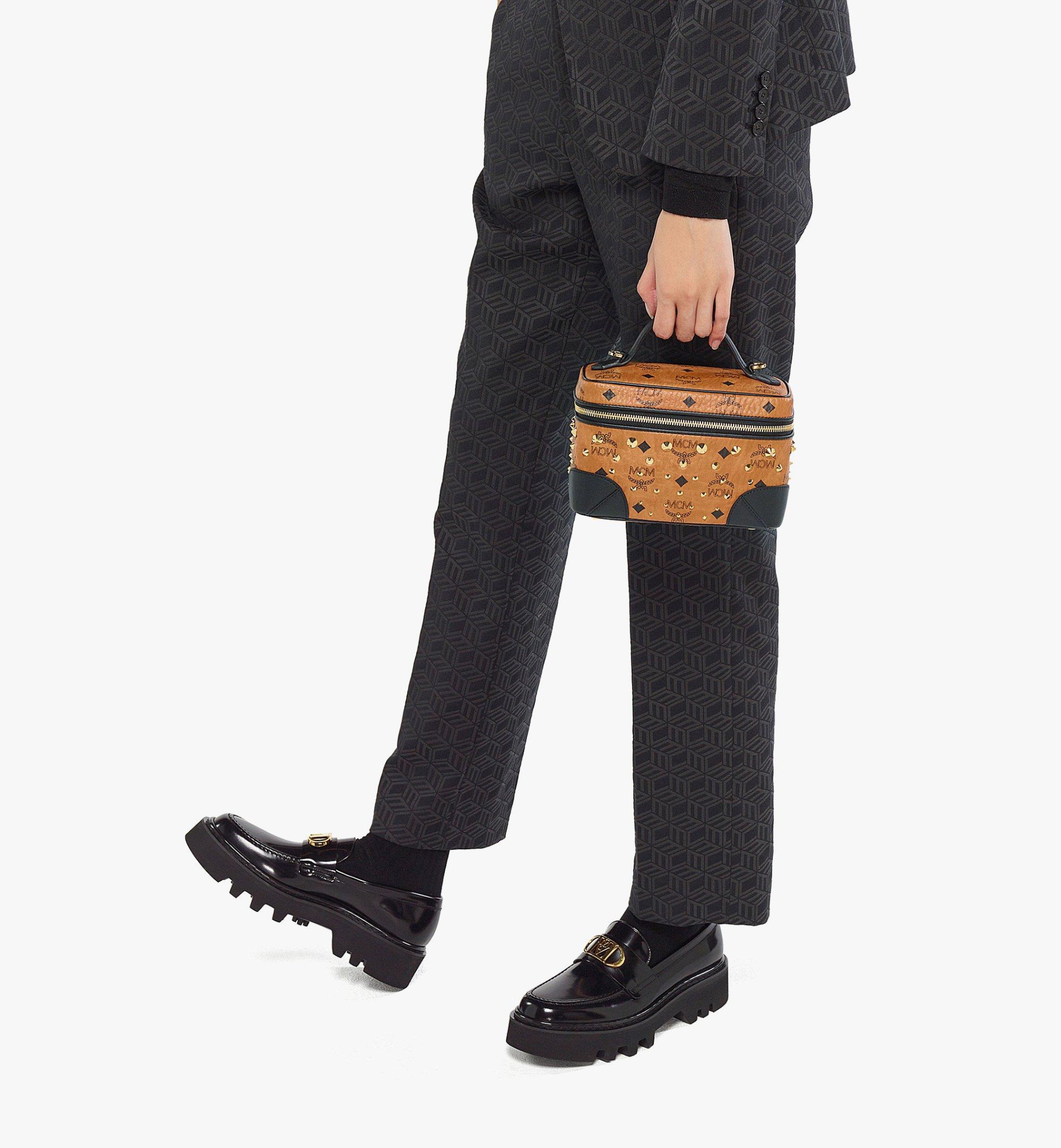 Túi MCM Vanity Case in Gold Studded Visetos MWRCSVI04CO001 - Ảnh 3