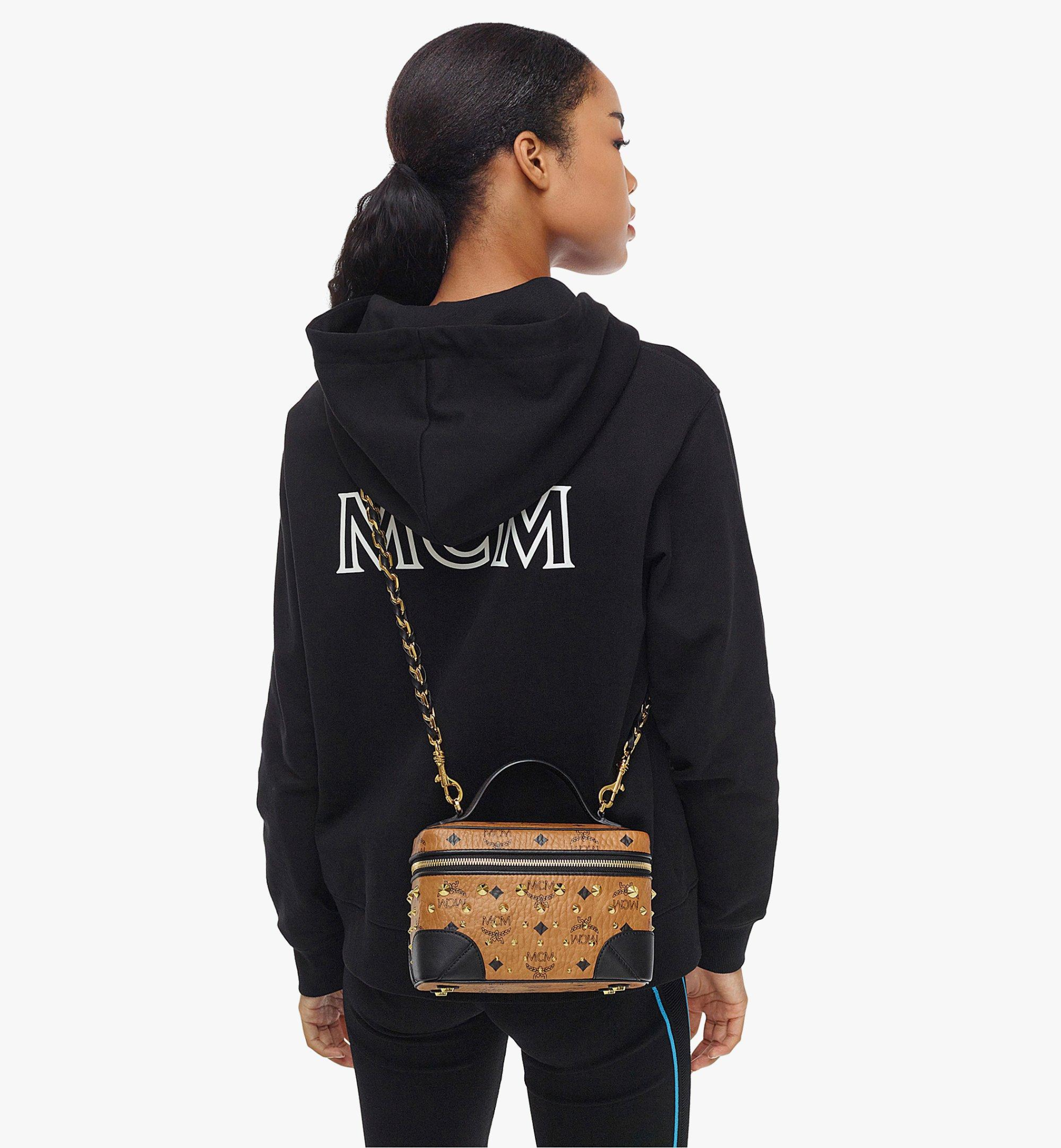 Túi MCM Vanity Case in Gold Studded Visetos MWRCSVI04CO001 - Ảnh 5