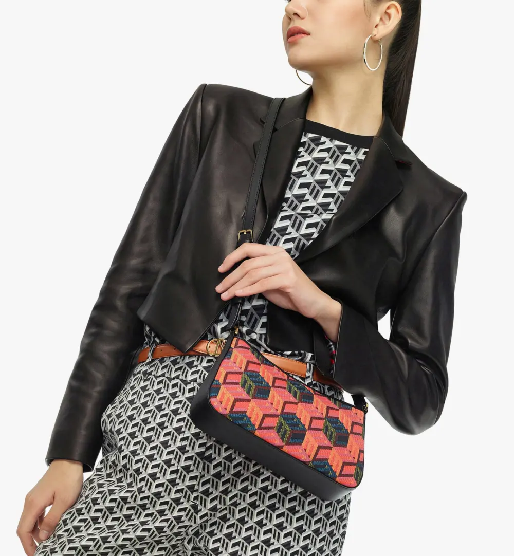 Túi MCM Shoulder Bag in Cubic Monogram Jacquard MWSCSCK02MT001 - Ảnh 4
