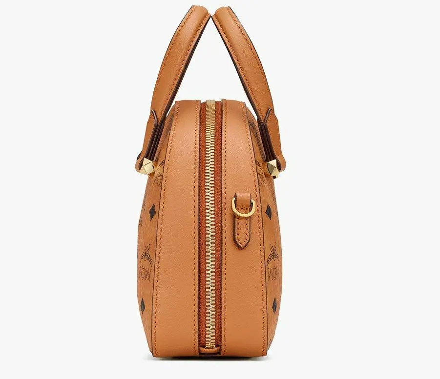 Túi MCM Mini Essential Half Moon Tote Visetos Cognac MWTASSE20CO001 - Ảnh 4