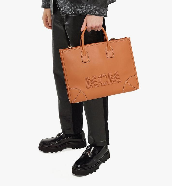 Túi MCM München Tote in Spanish Calf Leather MWTCSSX01CO001 - Ảnh 4