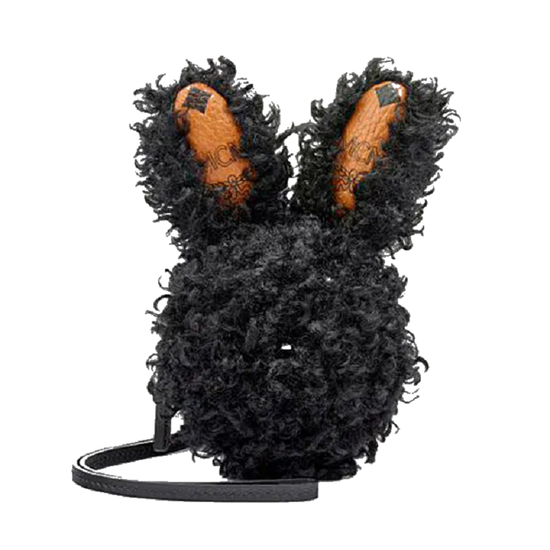 Túi MCM Rabbit Pouch Charm in Faux Fur Visetos MXZBASX02BK001