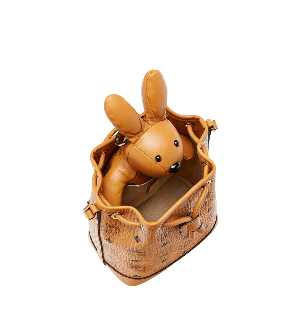 Túi MCM Zoo Rabbit Drawstring in Visetos MYZ8AXL45CO001 - Ảnh 3