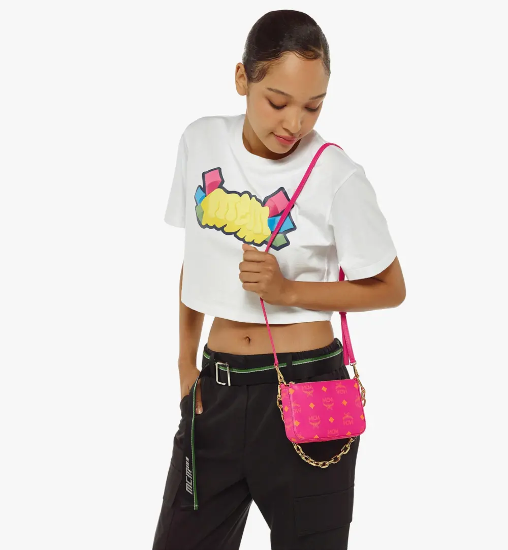 Alternative view of Túi MCM Zip Pouch in Color Splash Logo 'Purple' MYZCSSX01QR001