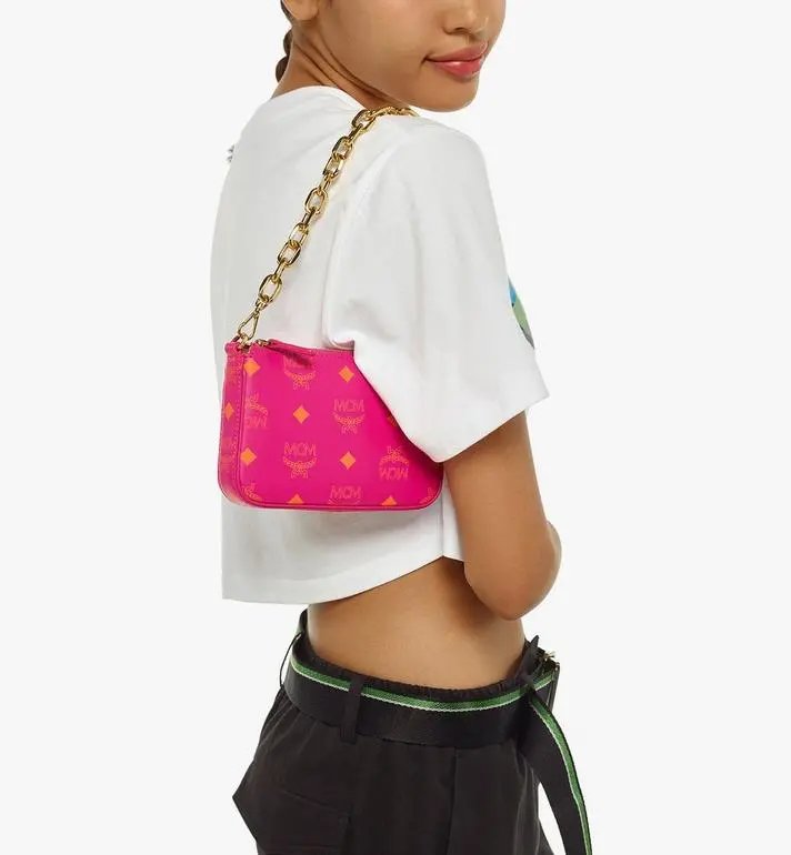 Túi MCM Zip Pouch in Color Splash Logo 'Purple' MYZCSSX01QR001 - Ảnh 3
