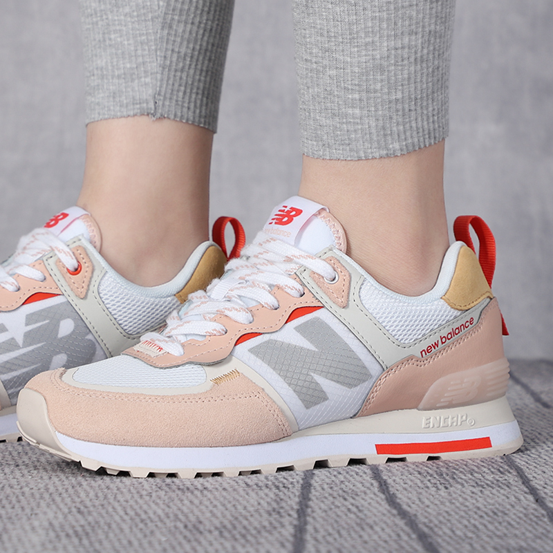 Giày New Balance Wmns 574 Lifestyle Pink White WL574ISE - Ảnh 4