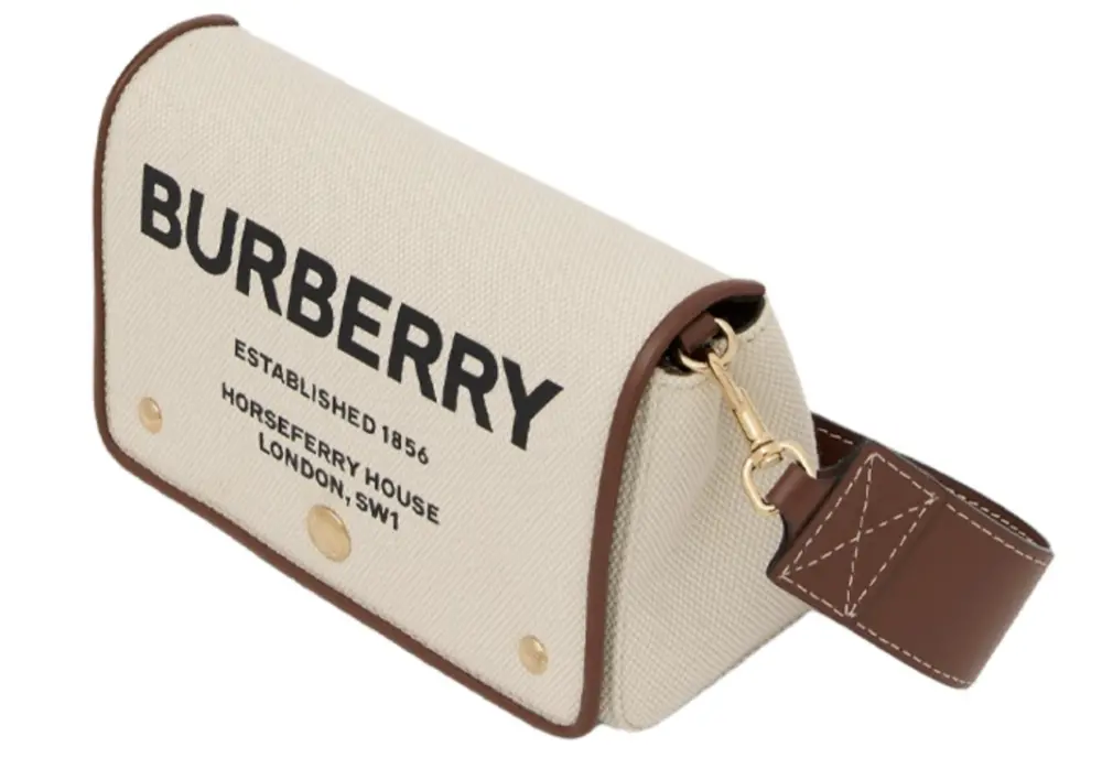 Túi Burberry Canvas And Leather Shoulder Bag 'Beige' 80518441 - Ảnh 4
