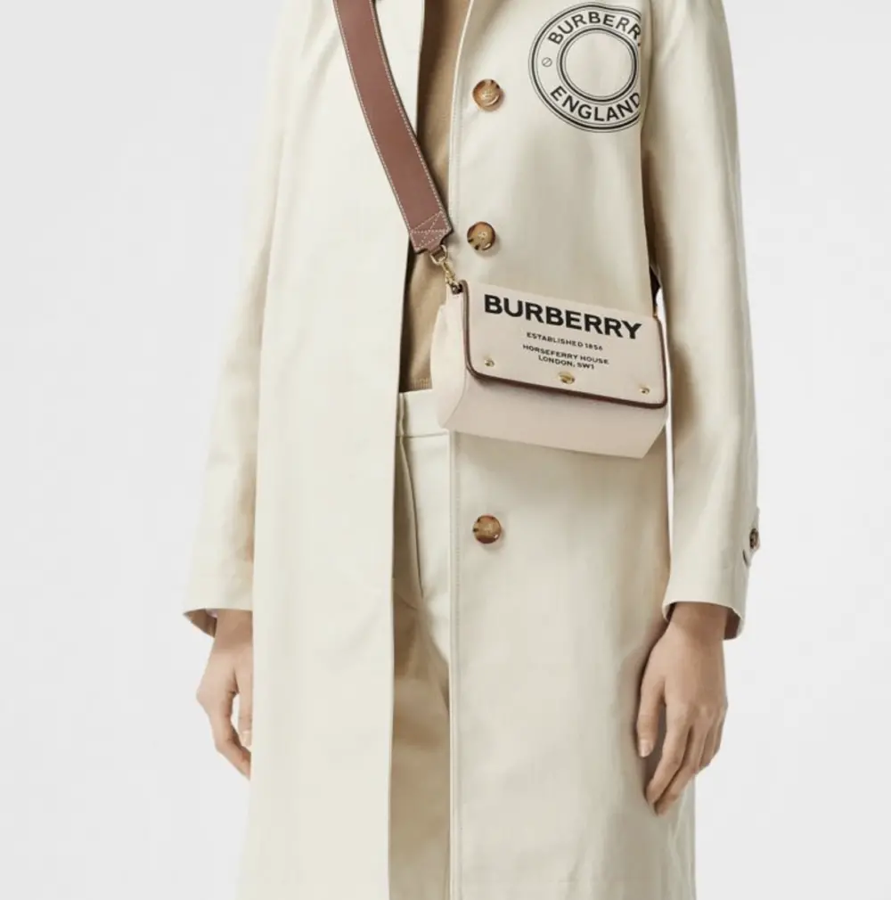 Túi Burberry Canvas And Leather Shoulder Bag 'Beige' 80518441 - Ảnh 8