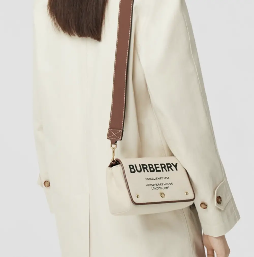 Túi Burberry Canvas And Leather Shoulder Bag 'Beige' 80518441 - Ảnh 7