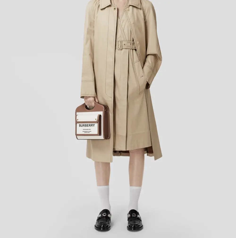 Alternative view of Túi Burberry Bag Mini Two-tone Canvas Leather Pocket 'Beige' 80393611