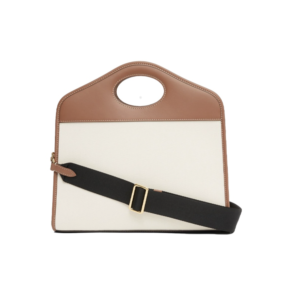 Túi Burberry Bag Two-tone Canvas Leather Small Pocket Tote 'Beige' 80367841 - Ảnh 6