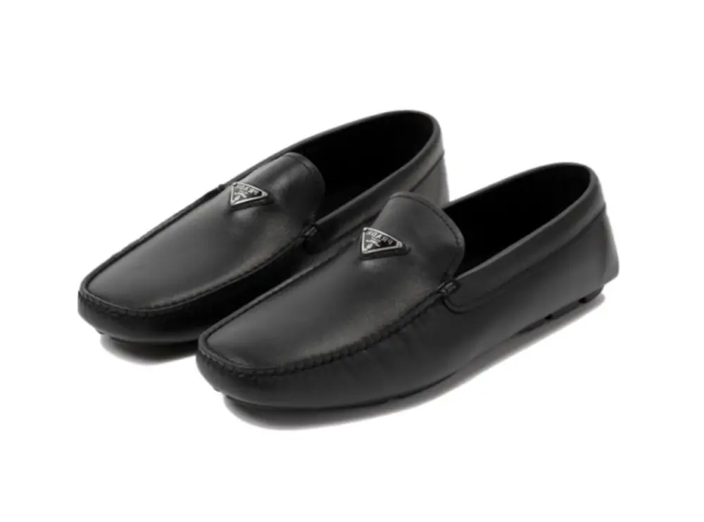 Alternative view of Giày Prada Triangle Logo Leather Loafers 'Black' 2DD172-A21-F0002