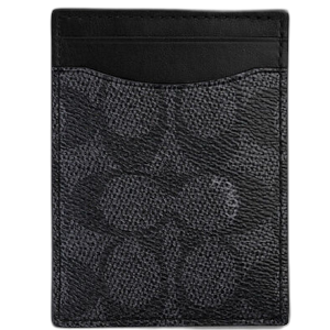 Ví Coach Money Clip Card Case Signature 'Black' CA552-CHR