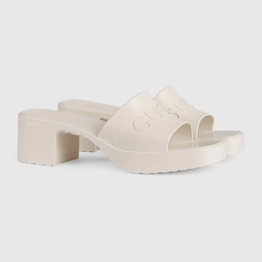 Dép Gucci Rubber Slide 'White' 624730-J8700-9022 - Ảnh 4
