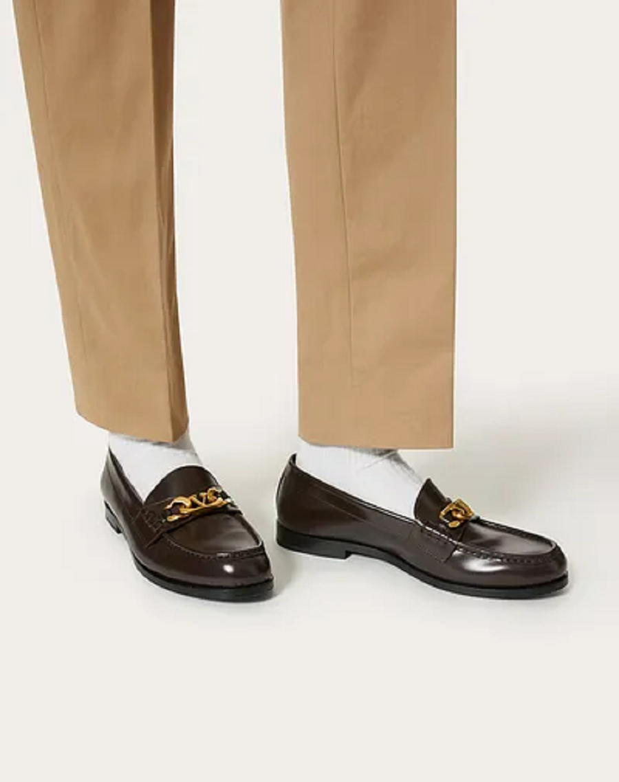 Giày VLogo Chain Valentino Garavani Loafer in Calfskin 1Y2S0G03YZXNM8 - Ảnh 2