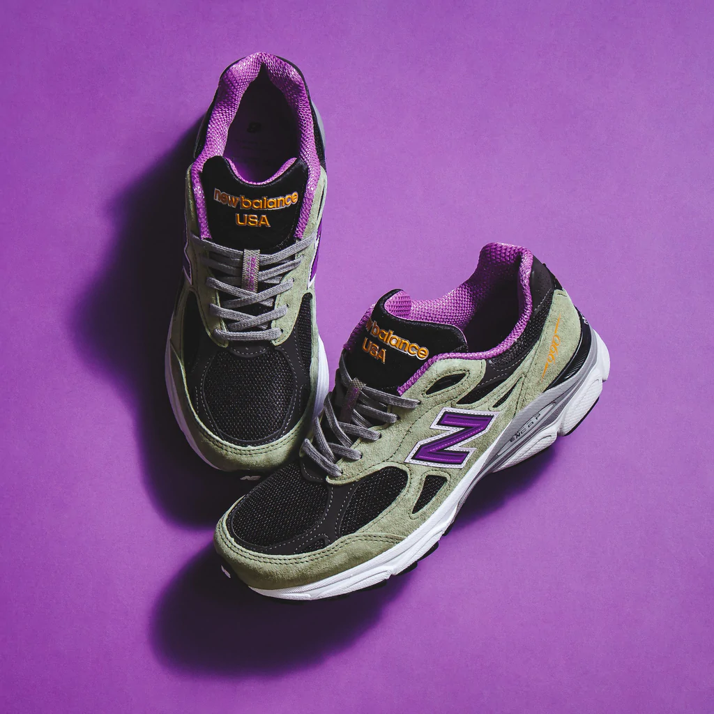 Giày New Balance 990v3 MiUSA Teddy Santis 'Green Purple' M990TC3 - Ảnh 2