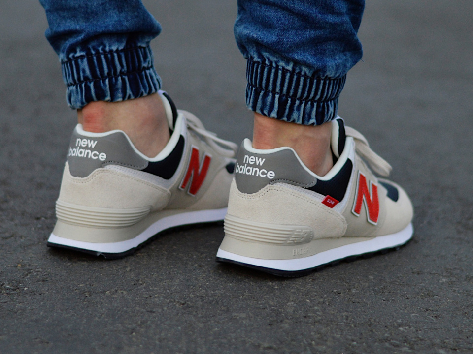 Giày New Balance 574 'Beige Red Blue' ML574SJ2 - Ảnh 5