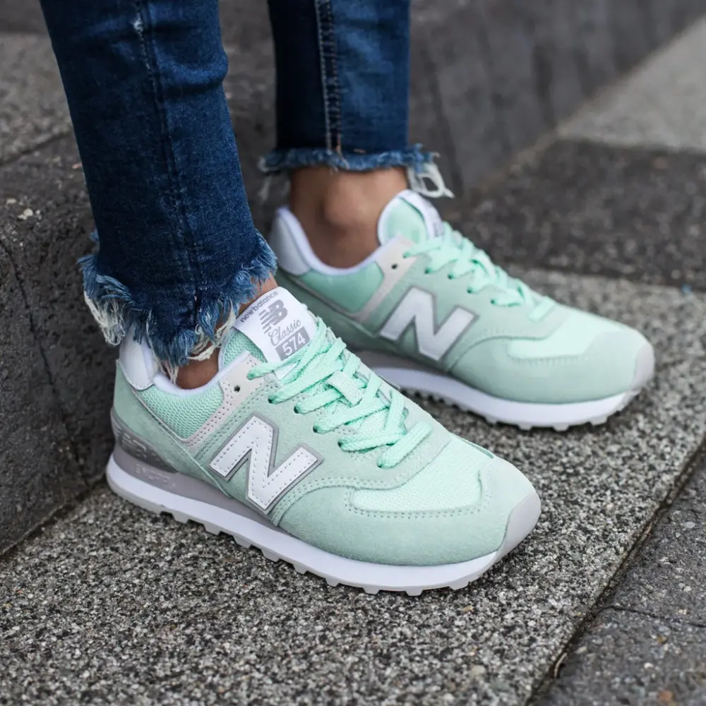 Alternative view of Giày New Balance Wmns 574 Green White WL574ESM