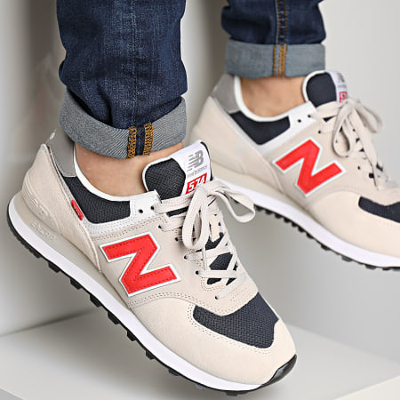 Giày New Balance 574 'Beige Red Blue' ML574SJ2 - Ảnh 7