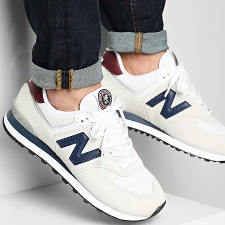 Giày New Balance 574 Classic 'White Natural Indigo' ML574HX2 - Ảnh 4