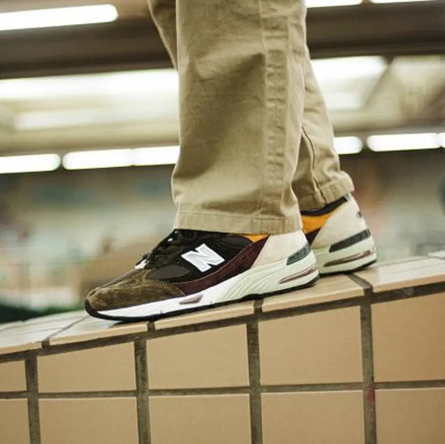 Giày New Balance 991 Made In England Green Yellow Beige M991GYB - Ảnh 3
