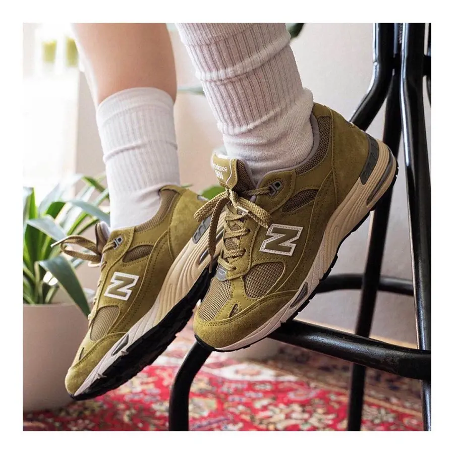 Alternative view of Giày New Balance 991 Made In England Olive Green M991DOW
