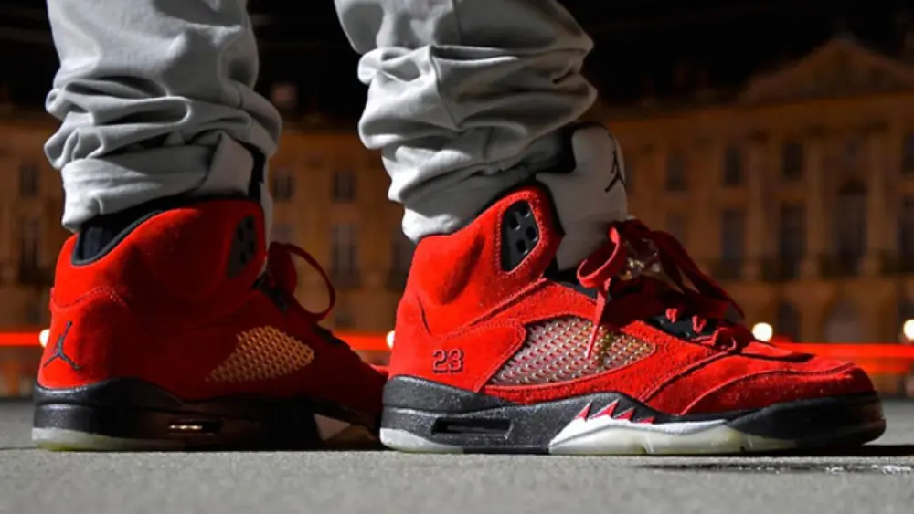 Giày Air Jordan 5 Retro 'Raging Bull Red Suede' 136027-601 - Ảnh 5
