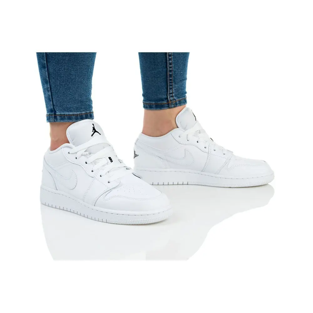 Giày Nike Air Jordan 1 Low GS 'Triple White' 553560-110 - Ảnh 5