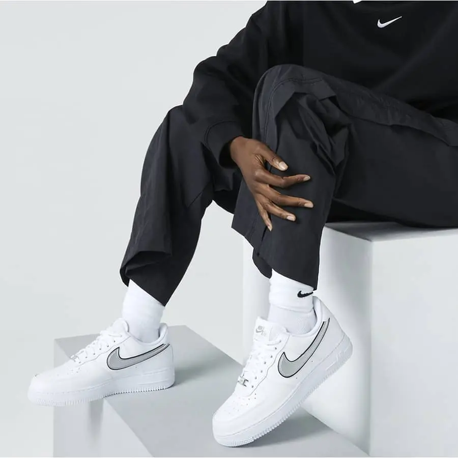 Giày Nike Wmns Air Force 1 '07 Essential 'White Metallic Silver' DD1523-100 - Ảnh 7